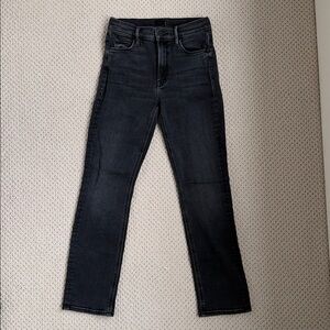 MOTHER the Mid Rise Dazzler Ankle in Deep End wash (faded black)